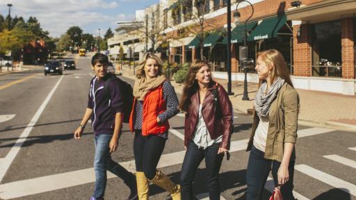 Students in downtown naperville